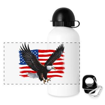 United States - Panoramic Thermal Bottle with Lid 500 ml - white - Front
