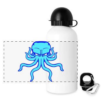 Oktopus Kraken Tintenfisch Kopffüßer böser Blick - Panorama Trinkflasche mit Deckel 500 ml - Weiß - Vorne
