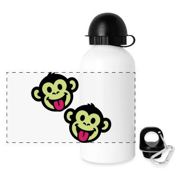 Affen Lustig - Panorama Trinkflasche mit Deckel 500 ml - Weiß - Vorne