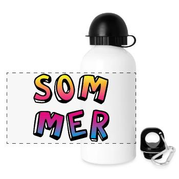 Summer Colorful Comic Style Gradient Fun Camp - Panoramic Thermal Bottle with Lid 500 ml - white - Front