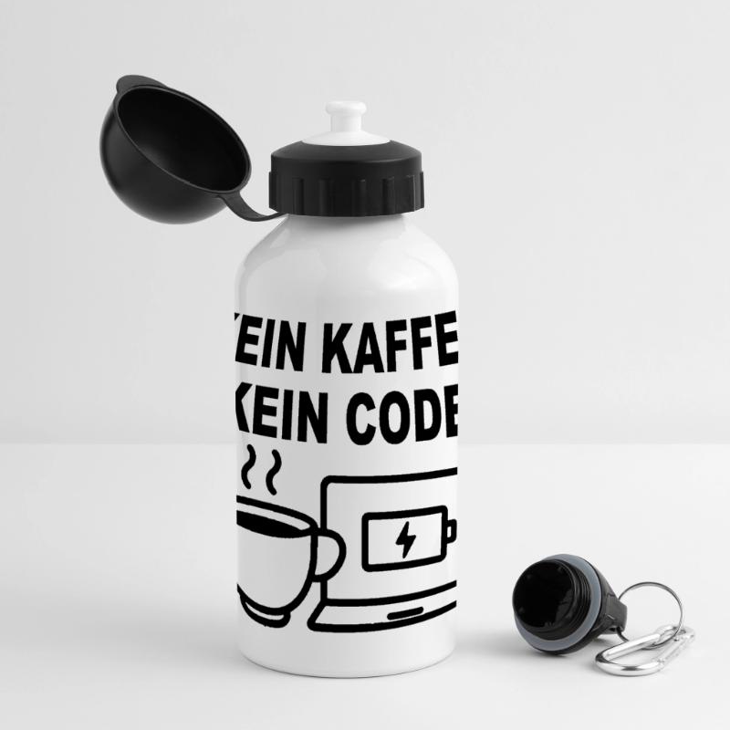 Kein Kaffee Kein Code – Funny Programmer Design Panorama Trinkflasche mit Deckel 500 ml