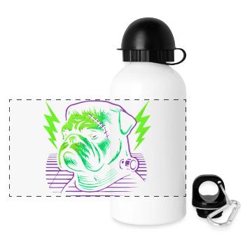 Bulldog Neon Sewing Stitch - Panoramic Thermal Bottle with Lid 500 ml - white - Front