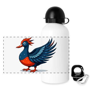 Geflügelter blauer Sternadler - Panorama Trinkflasche mit Deckel 500 ml - Weiß - Vorne