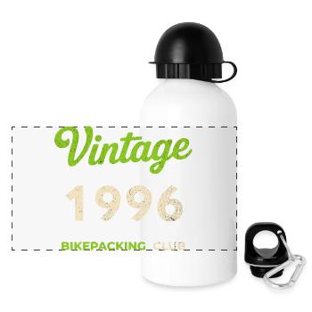 Vintage 1996 – Bikepacking Club Retro Birth Year - Panoramic Thermal Bottle with Lid 500 ml - white - Front