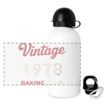 Vintage 1978 – Baking Club Retro Geburtsjahr - Panorama Trinkflasche mit Deckel 500 ml - Weiß - Vorne