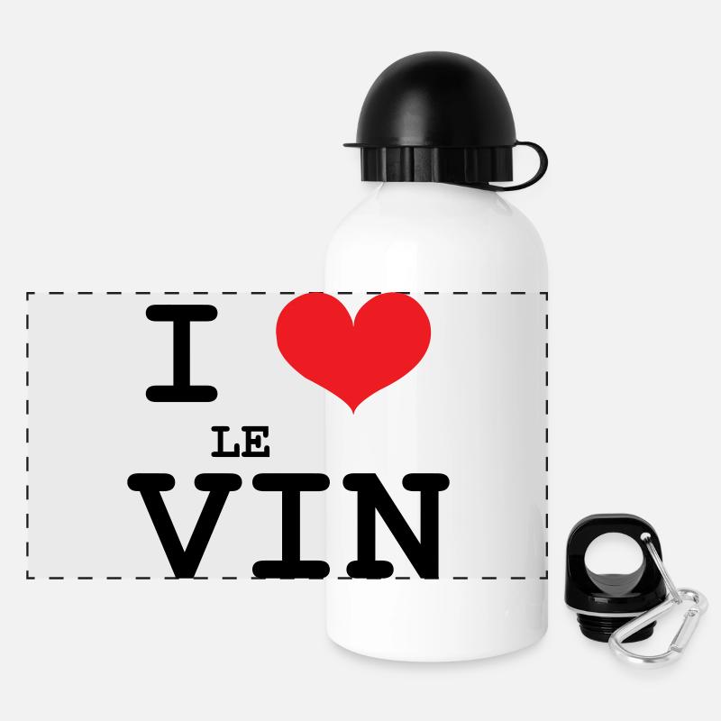 I love wine / Alcohol - Panoramic Thermal Bottle with Lid 500 ml - white