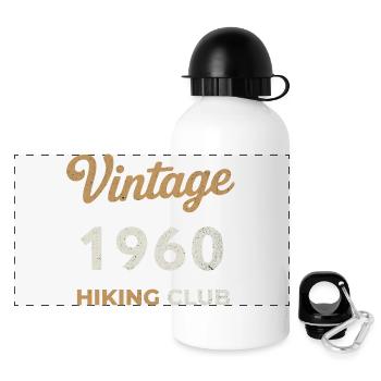 Vintage 1960 – Sailing Club Retro Geburtsjahr - Panorama Trinkflasche mit Deckel 500 ml - Weiß - Vorne