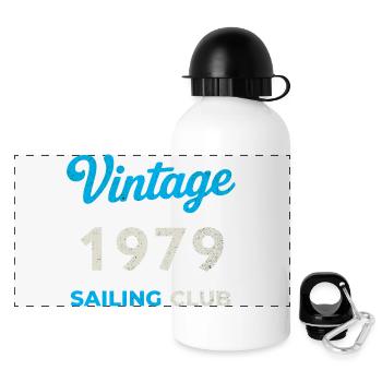 Vintage 1979 – Sailing Club Retro Birth Year - Panoramic Thermal Bottle with Lid 500 ml - white - Front