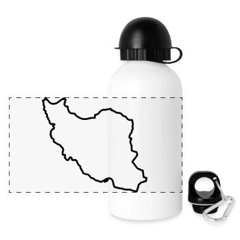 Iran Map Silhouette Persien - Panorama Trinkflasche mit Deckel 500 ml - Weiß - Vorne