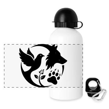 Animal Protection Logo - Panoramic Thermal Bottle with Lid 500 ml - white - Front