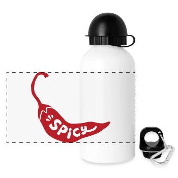 Piment piment épicé minimaliste drôle gourmet - Gourde panoramique avec couvercle 500 ml - blanc - Devant