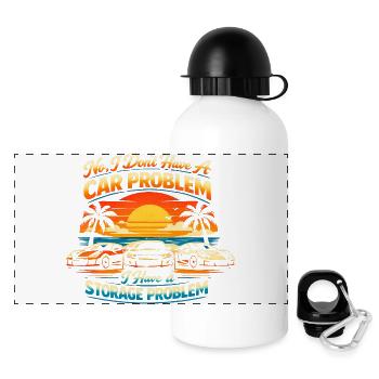 Nein, ich habe kein Autoproblem. Lustiger Automech - Panorama Trinkflasche mit Deckel 500 ml - Weiß - Vorne