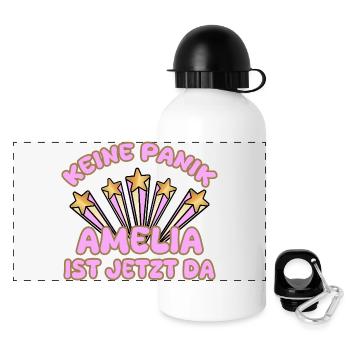 Spruch Amelia - Panorama Trinkflasche mit Deckel 500 ml - Weiß - Vorne