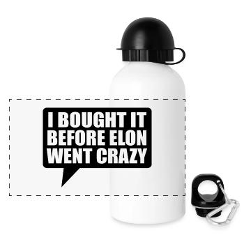 I bought it before Elon went crazy - Panorama Trinkflasche mit Deckel 500 ml - Weiß - Vorne