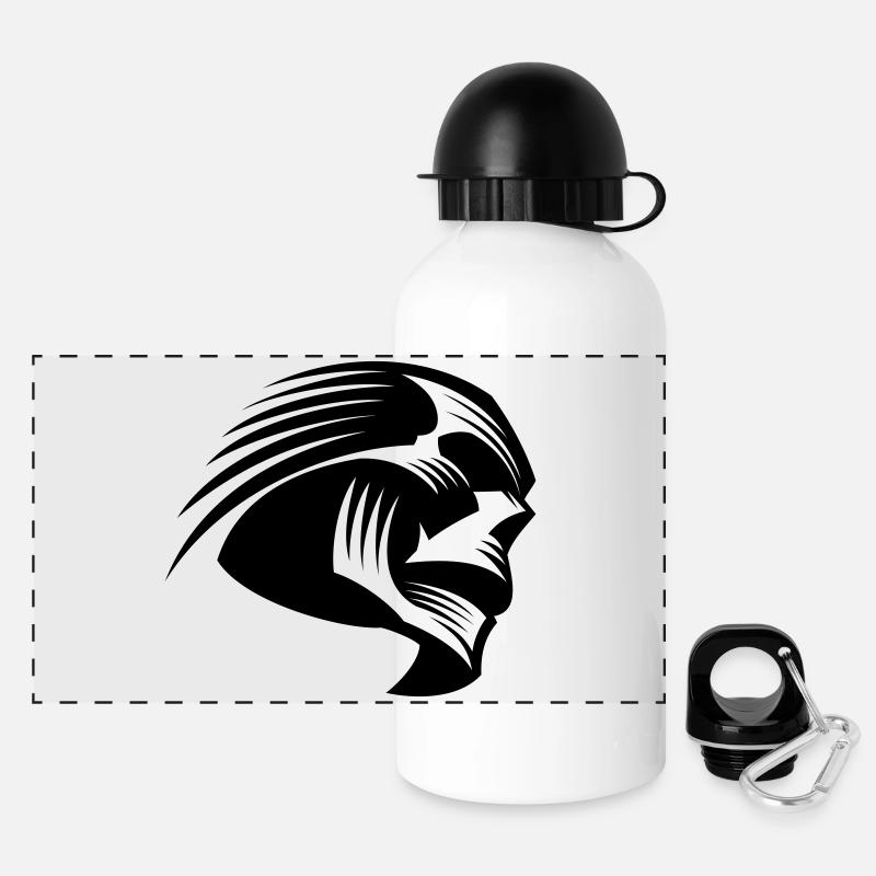 Totenkopf - Panorama Trinkflasche mit Deckel 500 ml - Weiß