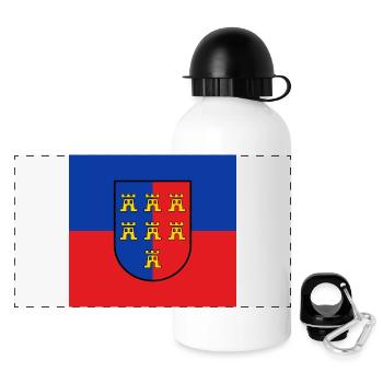 Siebenbürger-Wappen auf blaurotem Grund - Panorama Trinkflasche mit Deckel 500 ml - Weiß - Vorne