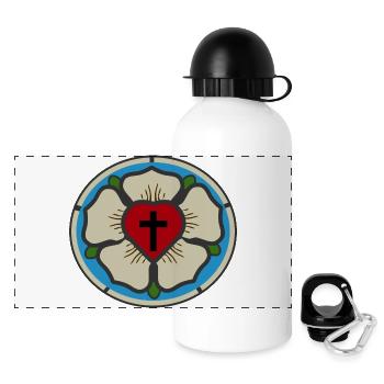 Martin Luther Rose - Panorama Trinkflasche mit Deckel 500 ml - Weiß - Vorne