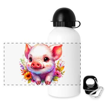 Piglet piglet - Panoramic Thermal Bottle with Lid 500 ml - white - Front