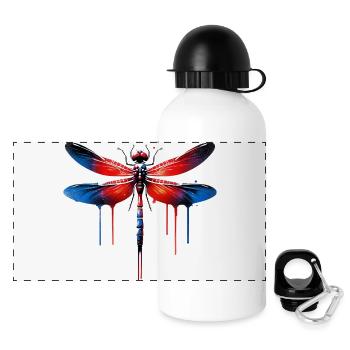 Libelle - Panorama Trinkflasche mit Deckel 500 ml - Weiß - Vorne