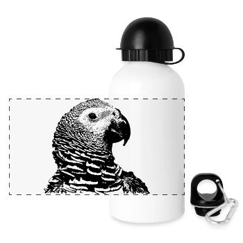 Papagei - Panorama Trinkflasche mit Deckel 500 ml - Weiß - Vorne