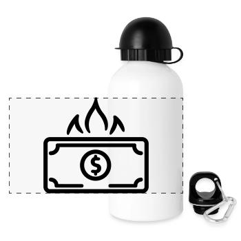 Burning Money - Panoramic Thermal Bottle with Lid 500 ml - white - Front