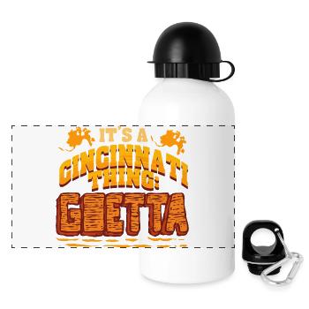 Saucisse Goetta Cincinnati Thing - Gourde panoramique avec couvercle 500 ml - blanc - Devant