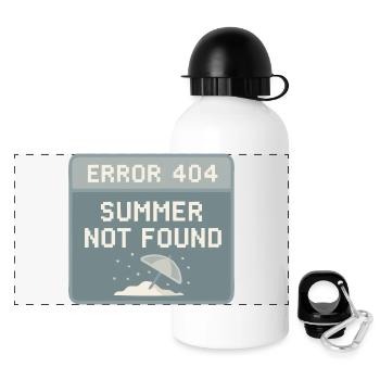 404 – Summer not found - Panorama Trinkflasche mit Deckel 500 ml - Weiß - Vorne