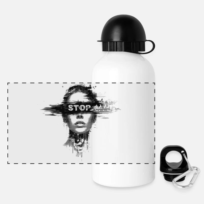 Stop Violence - Panoramic Thermal Bottle with Lid 500 ml - white