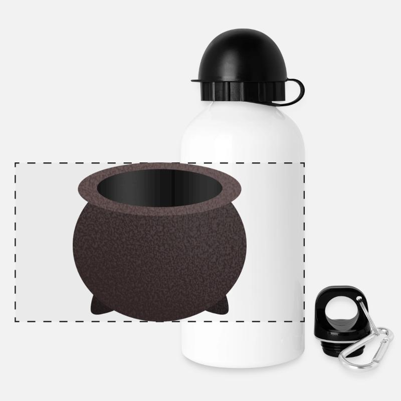 Textured Night Cauldron - Panoramic Thermal Bottle with Lid 500 ml - white