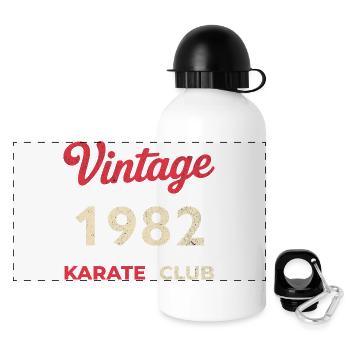 Vintage 1982 – Année de naissance rétro du Karate Club - Gourde panoramique avec couvercle 500 ml - blanc - Devant