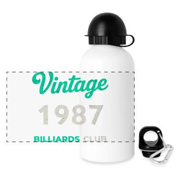 Vintage 1987 – Billiards Club Retro Geburtsjahr - Panorama Trinkflasche mit Deckel 500 ml - Weiß - Vorne