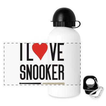Ich liebe Snooker - Panorama Trinkflasche mit Deckel 500 ml - Weiß - Vorne