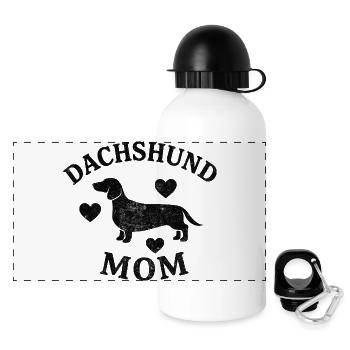 Dachshund Mom - Panorama Trinkflasche mit Deckel 500 ml - Weiß - Vorne