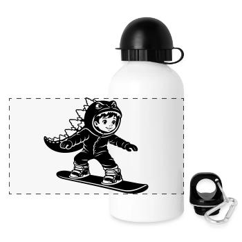 Dragon Garçon du Snowboard - Gourde panoramique avec couvercle 500 ml - blanc - Devant