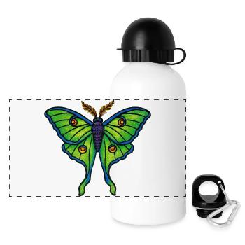 Neon Green Butterfly Winged Bloom - Panoramic Thermal Bottle with Lid 500 ml - white - Front