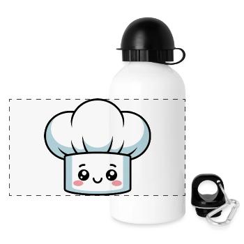 Chef's Hat Cooking Hood Comic - Panoramic Thermal Bottle with Lid 500 ml - white - Front