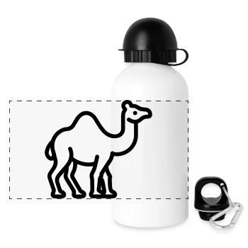 Kamel - Panorama Trinkflasche mit Deckel 500 ml - Weiß - Vorne