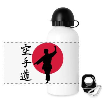 Karate Gangaku - Panorama Trinkflasche mit Deckel 500 ml - Weiß - Vorne