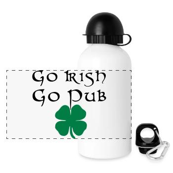 Go Irish Go Pub Irland irisch St Patricks Day - Panoramic Thermal Bottle with Lid 500 ml - white - Front
