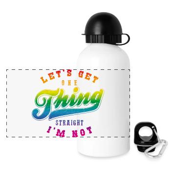 Let one thing be clear, I'm not straight - Panoramic Thermal Bottle with Lid 500 ml - white - Front