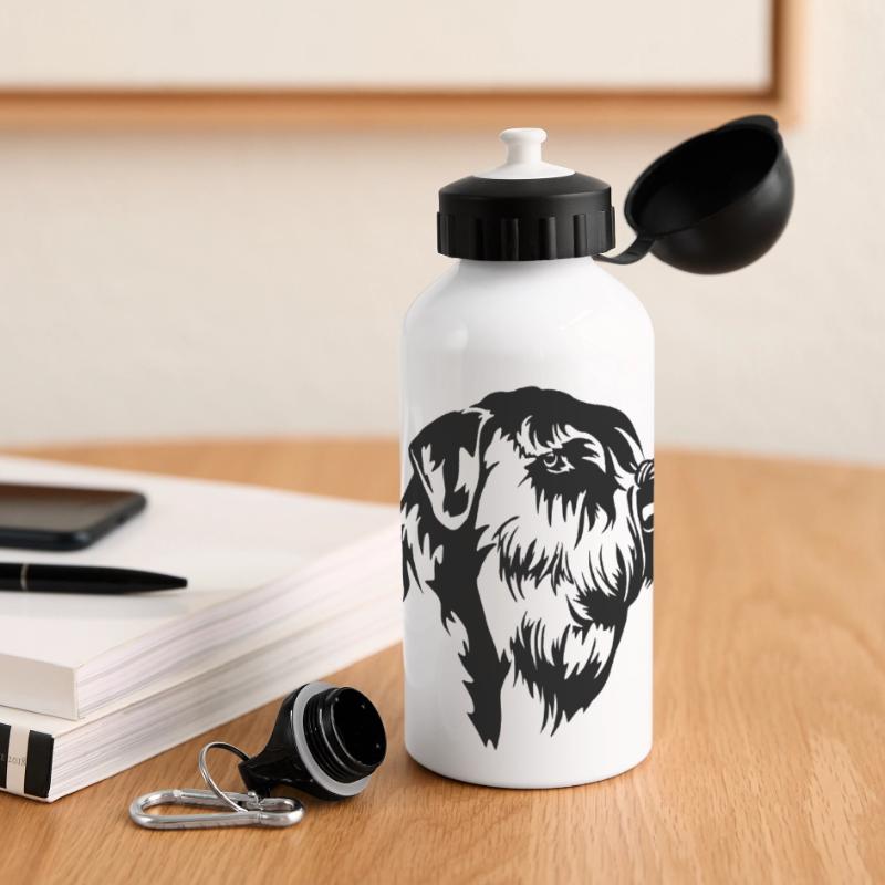 Tête de Schnauzer géant Gourde panoramique avec couvercle 500 ml