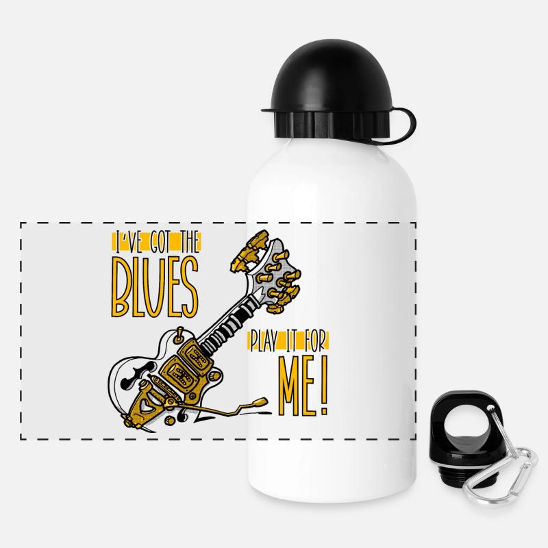 Guitar play it for me - Panoramic Thermal Bottle with Lid 500 ml - white