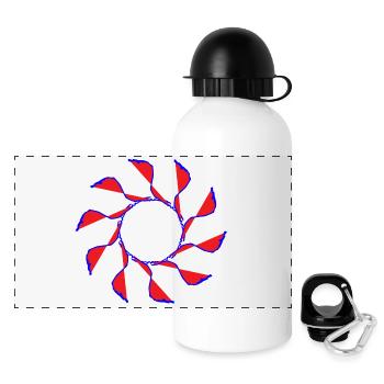 Windrad, Flower, Zufallsmuster gekreiselt - Panorama Trinkflasche mit Deckel 500 ml - Weiß - Vorne