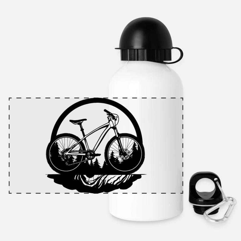 Boceto de ciclista - Botella para beber con varios tapones - blanco