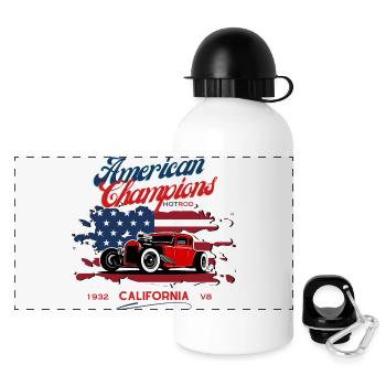 Hot Rod / Hot Rods - Gourde panoramique avec couvercle 500 ml - blanc - Devant