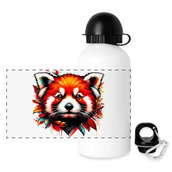 Red panda - Panoramic Thermal Bottle with Lid 500 ml - white - Front