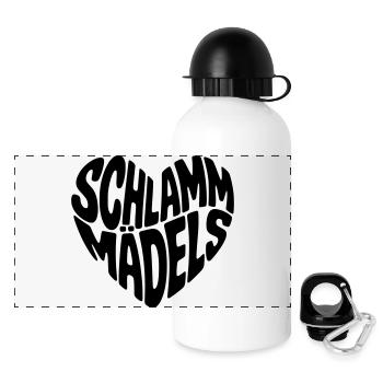 Schlamm Mädels - Panorama Trinkflasche mit Deckel 500 ml - Weiß - Vorne