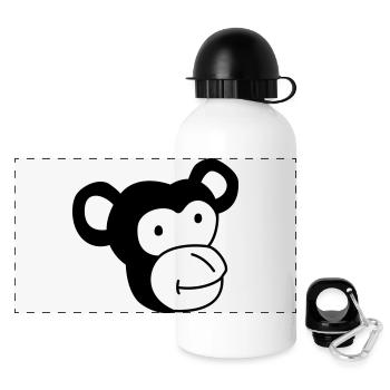 Singe mignon – Jungle & Animal Lover Design - Gourde panoramique avec couvercle 500 ml - blanc - Devant
