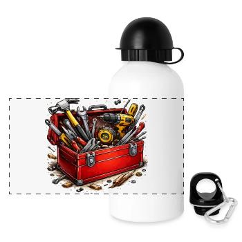Boîte à outils des bricoleurs - Gourde panoramique avec couvercle 500 ml - blanc - Devant