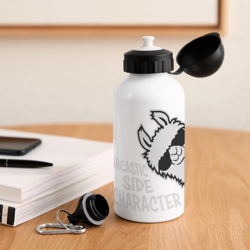 Llama Alpaca Sarcastic Side Character Sarcastic Panoramic Thermal Bottle with Lid 500 ml